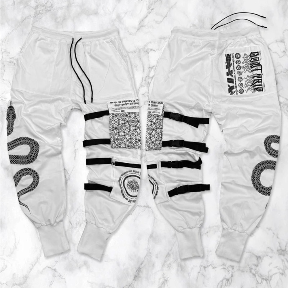 Rage nation white unisex joggers size x small